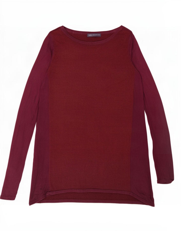 Marks & Spencer Dame Tunika Top UK 10 Small Bourgogne Akryl