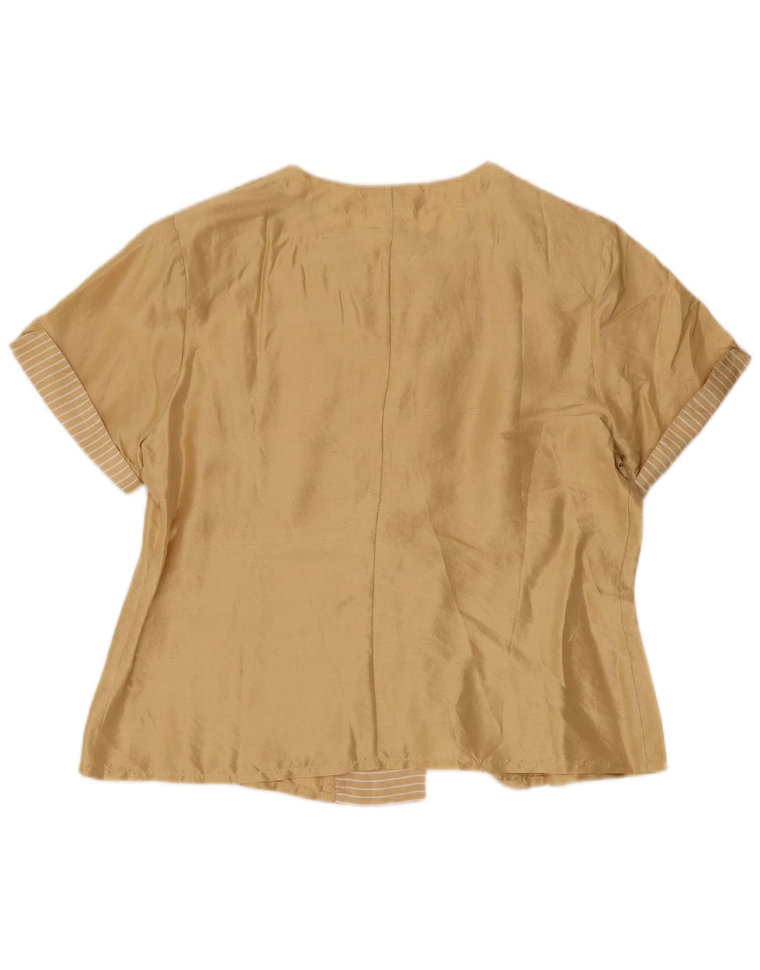 CHERIE Dame Bluse Top IT 46 Stor Beige Silke