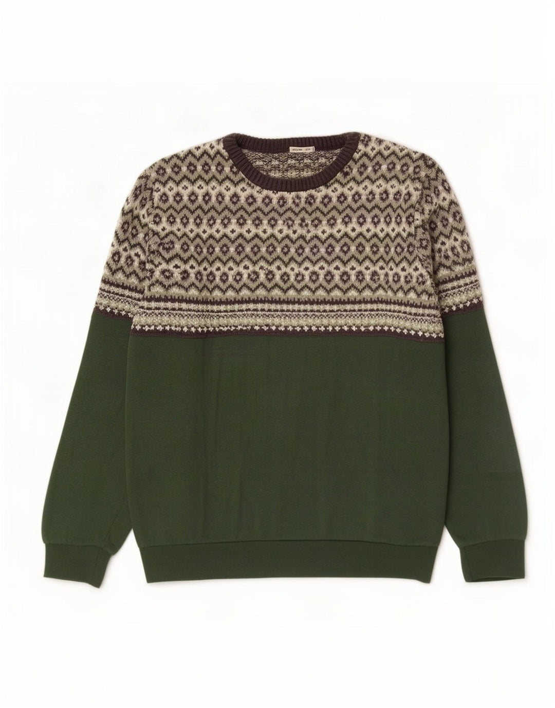 Scout Herre Boat Neck Jumper Sweater XS Green Fair Isle Polyester