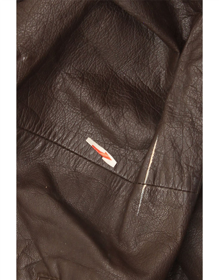 Vintage læderjakke til kvinder UK 22 3XL Brun