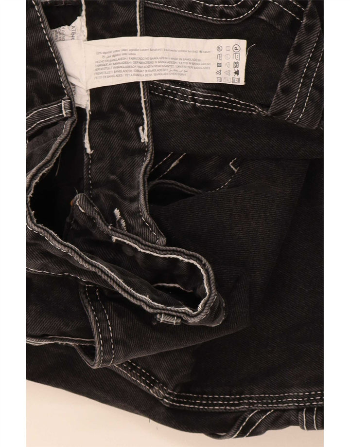 Pull & Bear Herre STWD Cargo Denim Shorts EU 36 Small W29 Black Bomuld