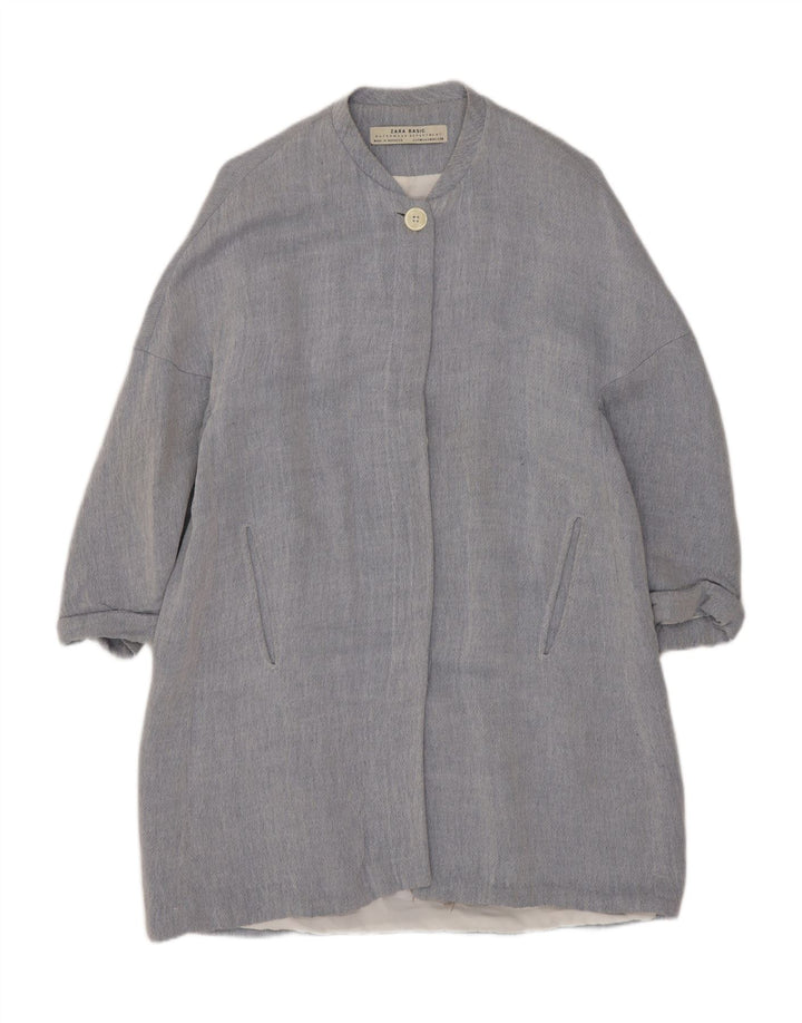 Zara Dame Overfrakke UK 14 Medium Blue