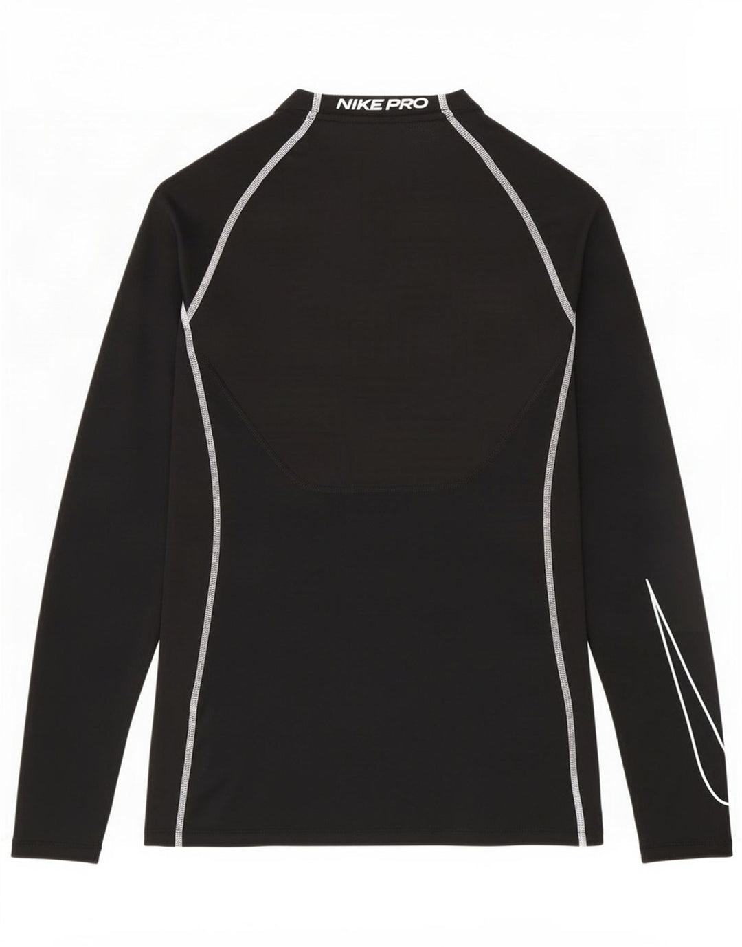 Nike Herre Tight Fit Grafisk Top Langærmet Lille Sort Polyester