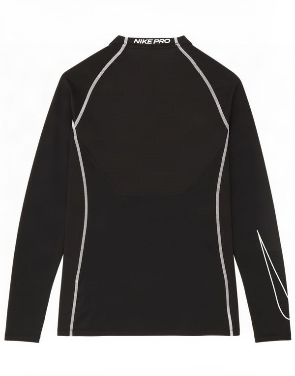 Nike Herre Tight Fit Grafisk Top Langærmet Lille Sort Polyester