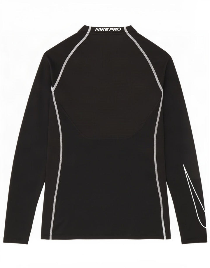 Nike Herre Tight Fit Grafisk Top Langærmet Lille Sort Polyester