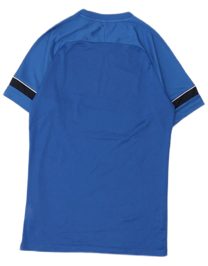 NIKE Herre Dri Fit T-Shirt Top Lille Blå Colourblock Polyester