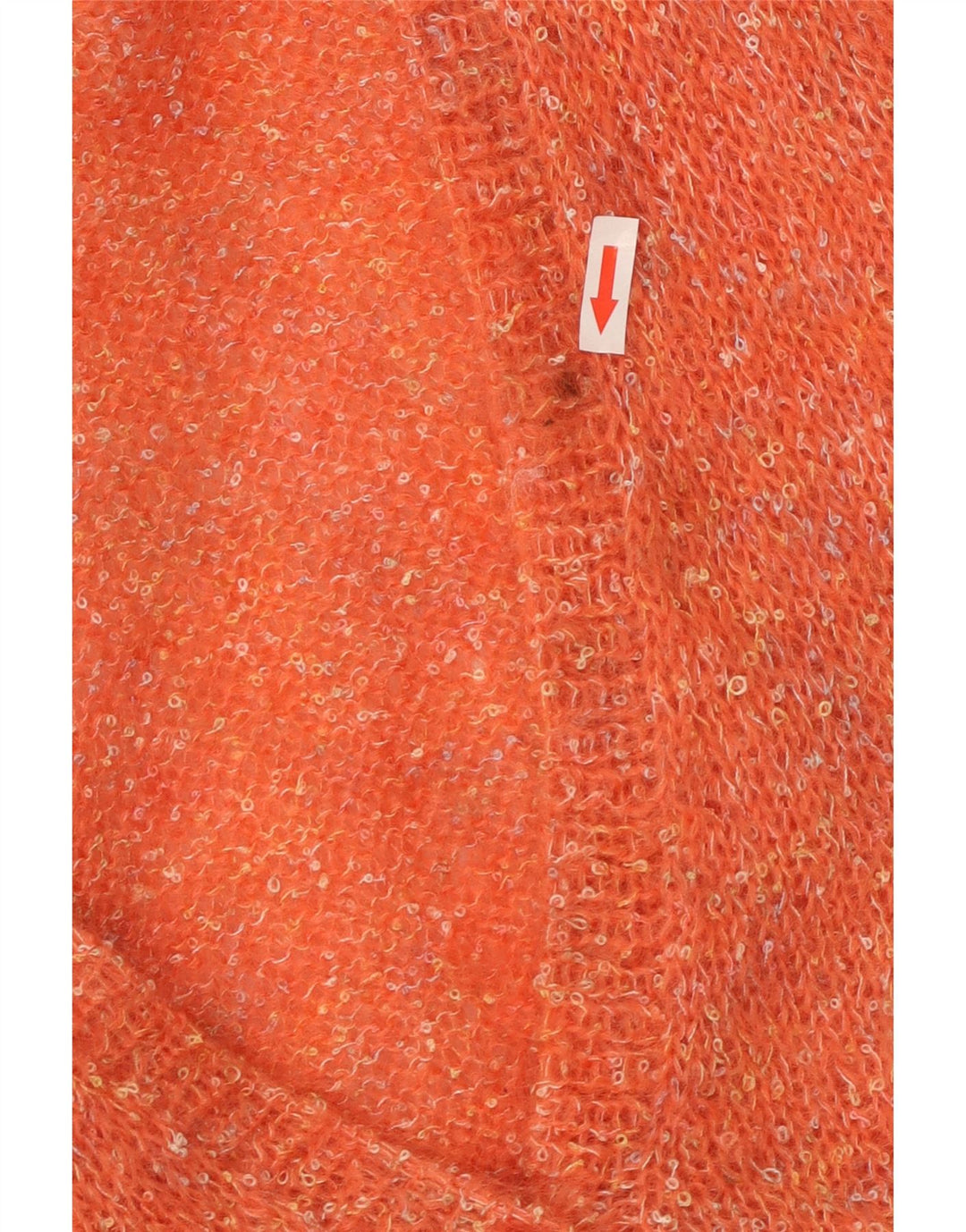 Vintage dame cardigan sweater UK 22 3XL Orange Flecked