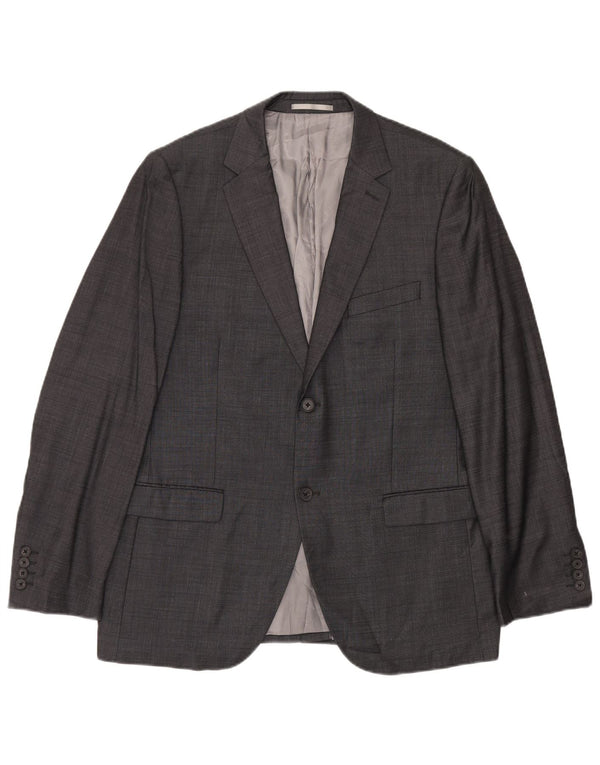 Dkny Herre 2 Knapper Classic Fit Blazer Jacket UK 42 XL Grå Uld