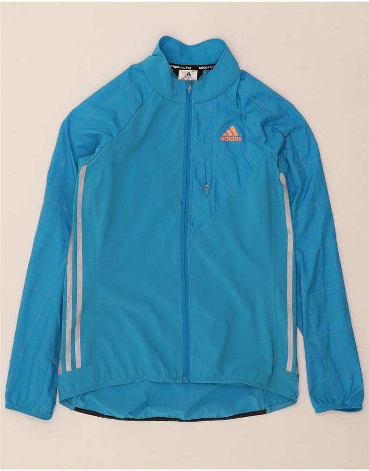 Adidas cykeltræningsdragt til kvinder, topjakke UK 12/14 Medium Blue Polyester