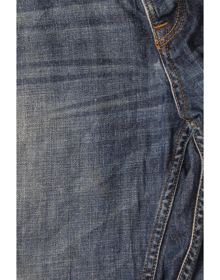 Zara Herre Distressed Straight Jeans EU 44 Large W34 L29 Navy Blue