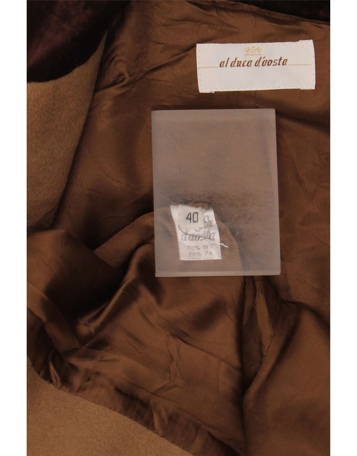 Al Duca D'Aosta Dame Longline 4-knaps blazerjakke IT 40 Lille Brun