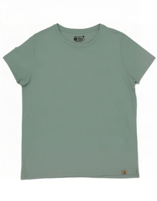 Carhartt Womens T-Shirt Top US 16/18 XL Green Cotton