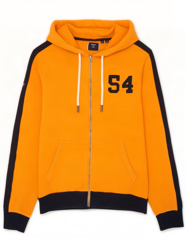 Superdry Herre grafisk hættetrøje med lynlås Stor orange Colourblock Bomuld