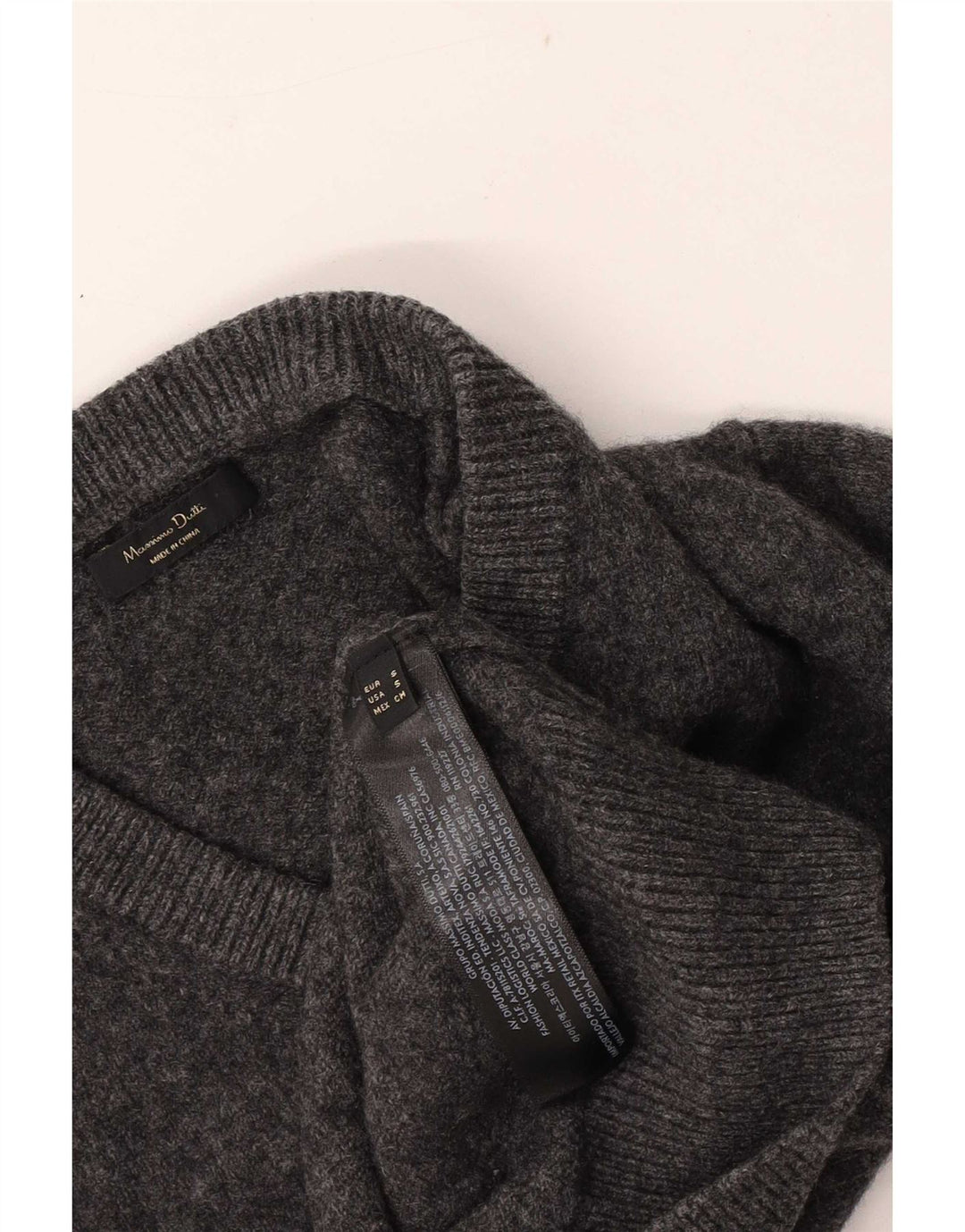 Massimo Dutti Dame Regular Fit V-hals sweater UK 10 Small Grey
