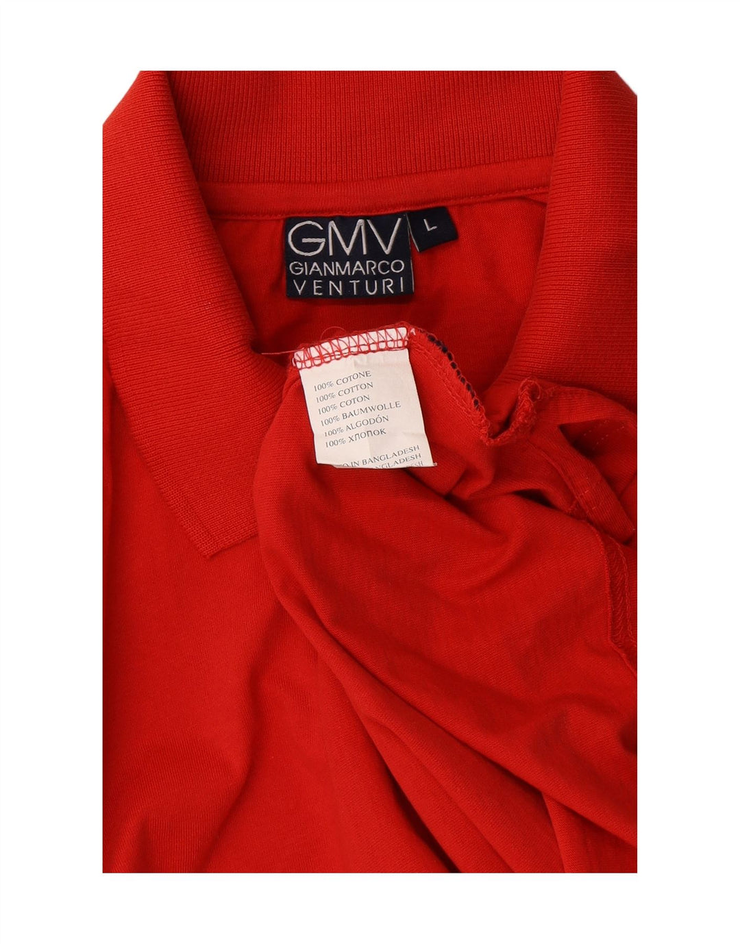 GIANMARCO VENTURI Mens Polo Shirt Large Red Cotton