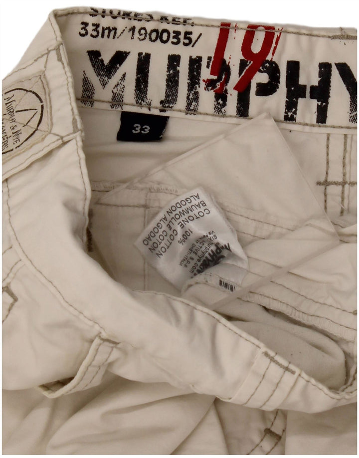 MURPHY & NYE Straight Casual bukser til mænd W33 L32 Off White Bomuld