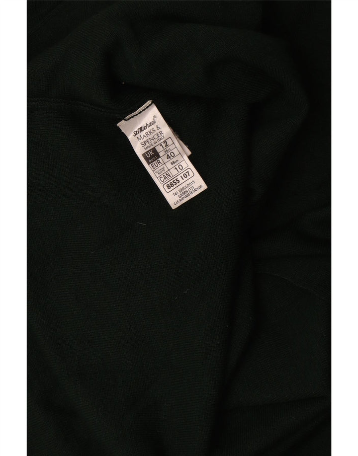 Marks & Spencer Dame Oversized Cardigan Sweater UK 12 Medium Green Wool