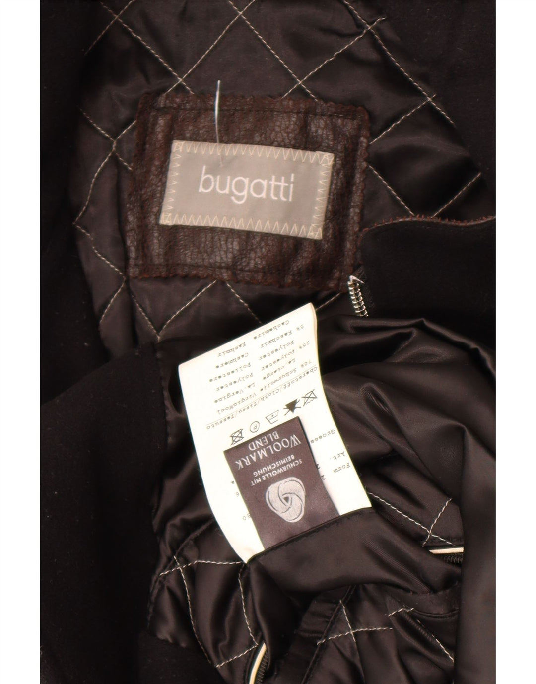 Bugatti Herre Overfrakke UK 44 2XL Sort Virgin Wool