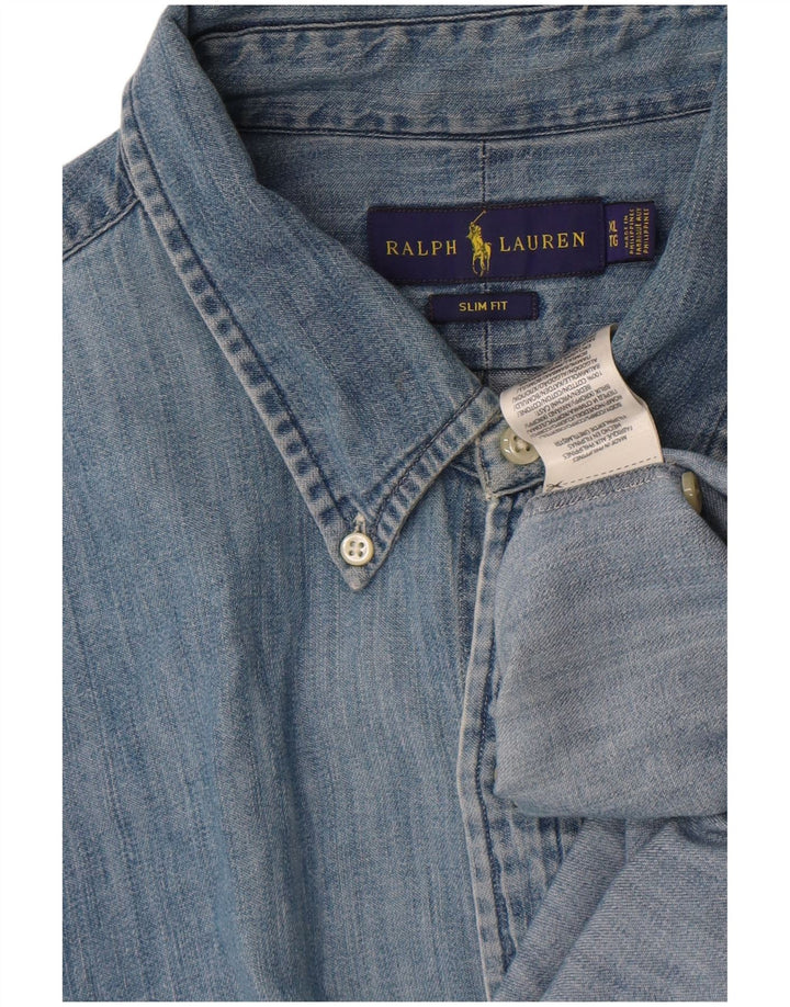 Ralph Lauren Herre Slim Fit Denim Shirt XL Blå Bomuld