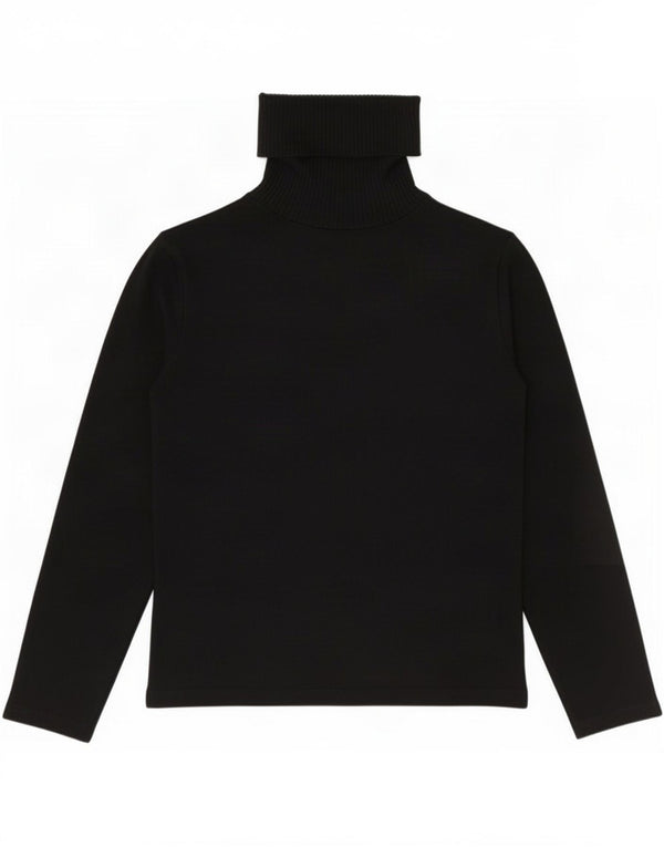 Zara Dame Roll Neck Jumper Sweater UK 14 Large Black