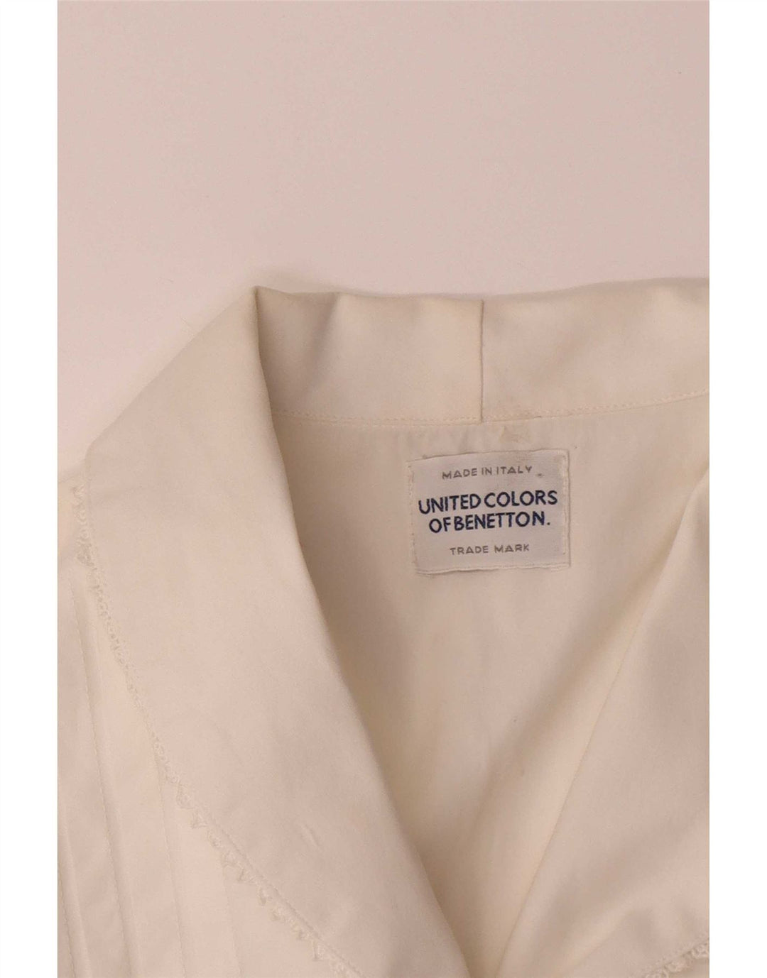 Benetton Dame Smoking Shirt UK 12 Medium White