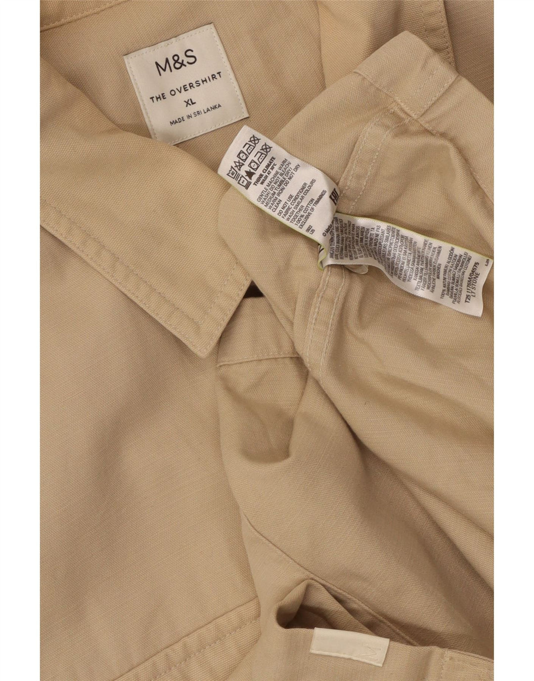 Marks & Spencer Herre Overshirt Shirt XL Beige Bomuld