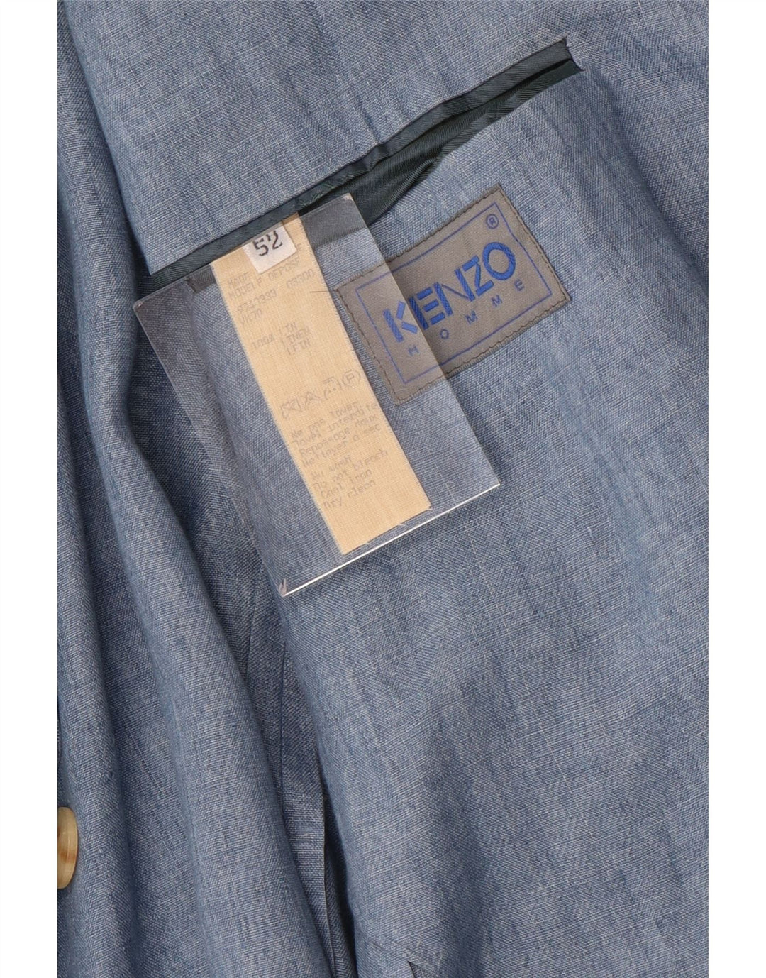Kenzo Herre 3 Button Blazer Jacket IT 52 XL Blå Linned