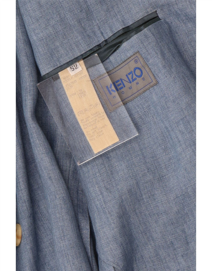 Kenzo Herre 3 Button Blazer Jacket IT 52 XL Blå Linned