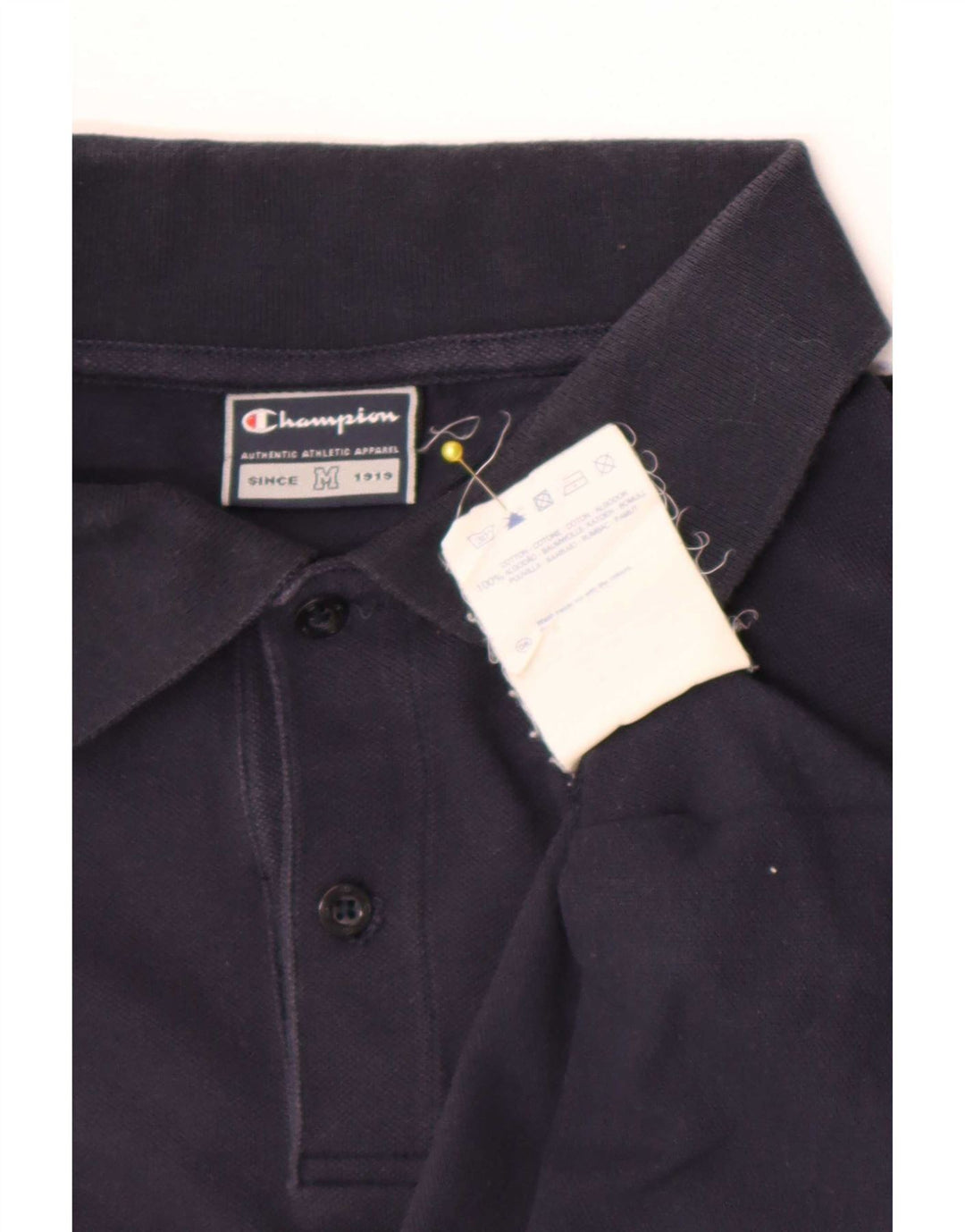 Champion Langærmet poloshirt til mænd Medium marineblå bomuld