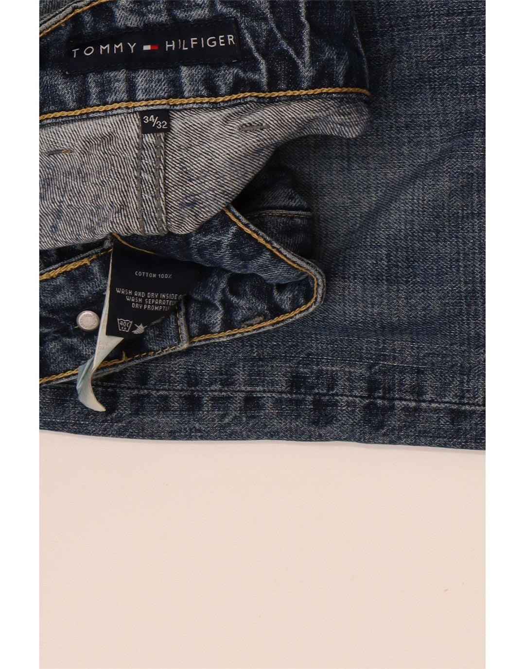 Tommy Hilfiger Herre Straight Jeans W34 L29 Blå Bomuld