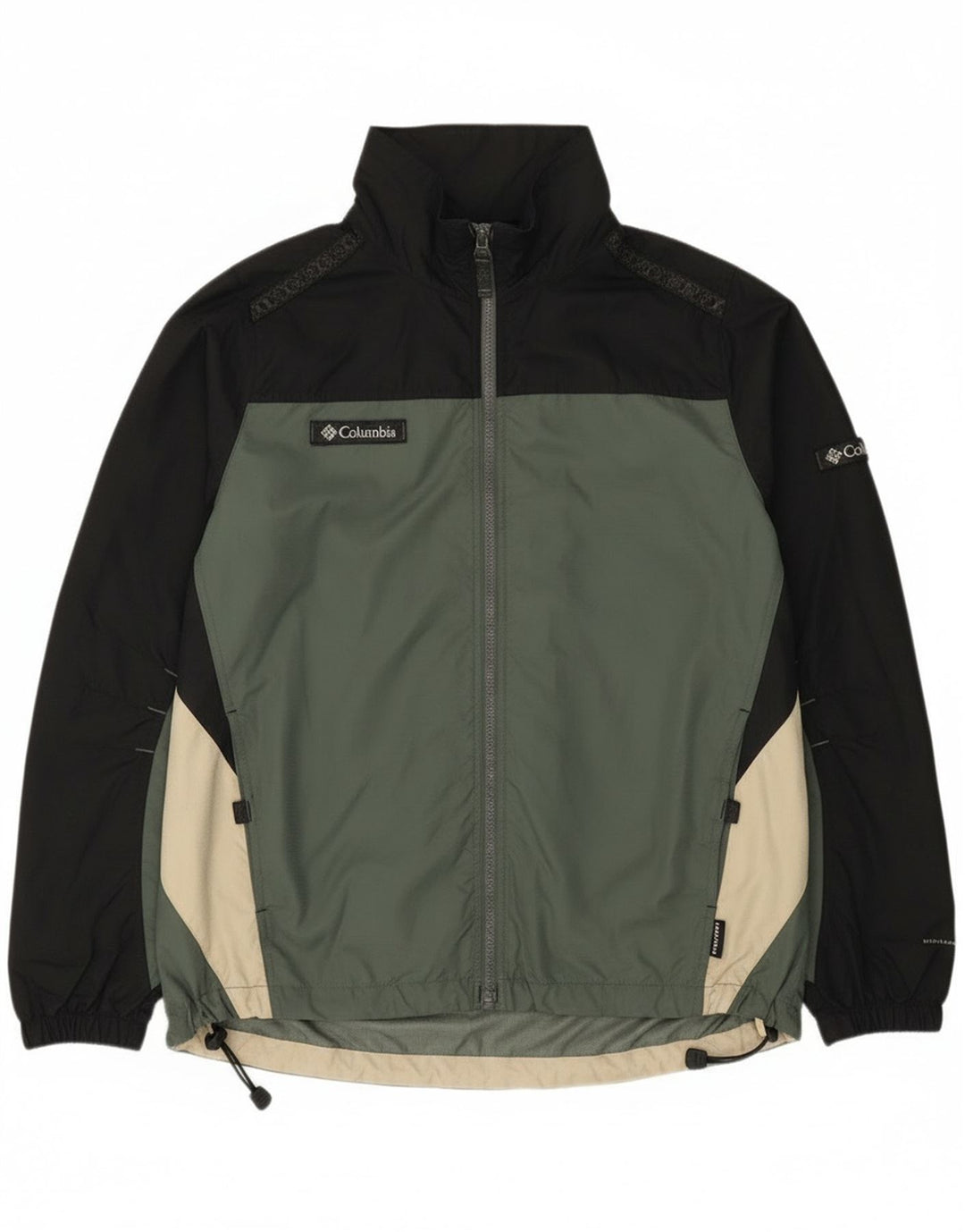 Columbia Regnjakke til mænd UK 38 Medium Grøn Colourblock Nylon