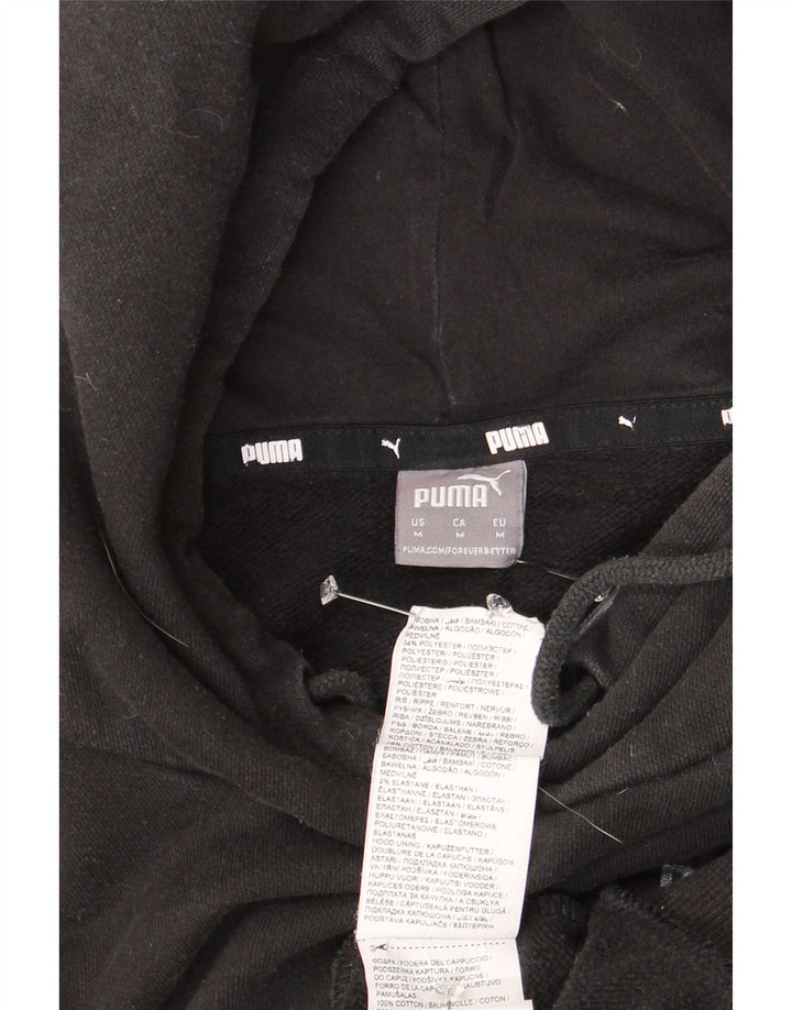 Puma Dame Hoodie Jumper UK 14 Medium Sort Bomuld
