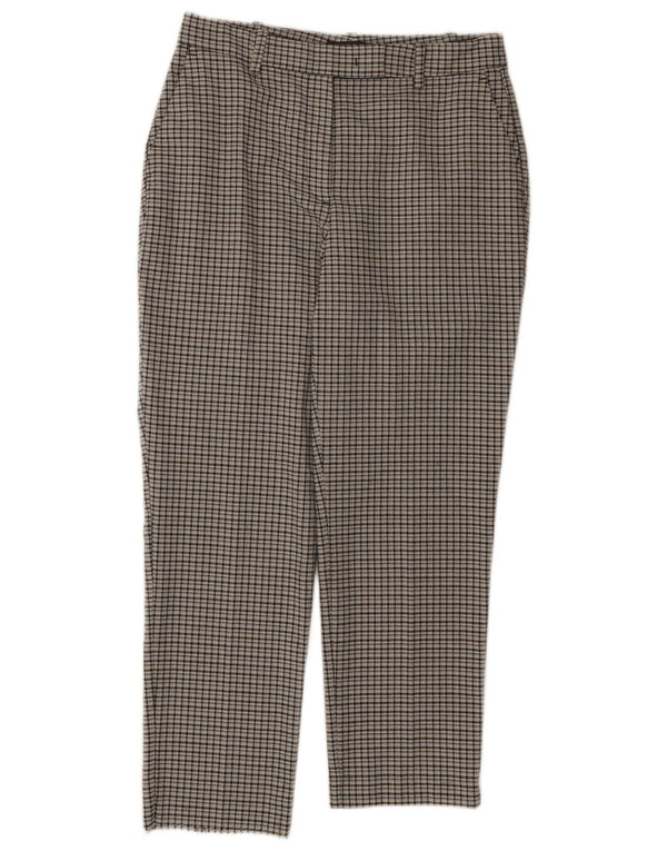 Marks & Spencer Dame Cropped Trousers UK 10 Small W30 L24 Grå ternet