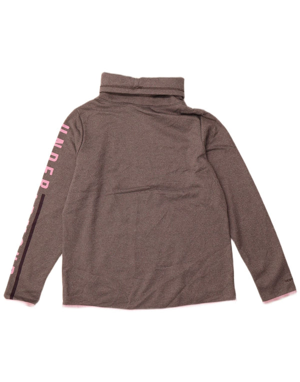 UNDER ARMOUR Dame Cold Gear Graphic Sweatshirt Jumper UK 16 Large Grey