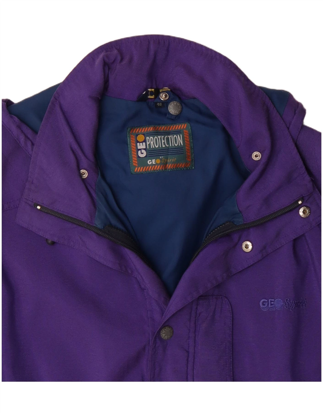GEO SPIRIT Herre Loose Fit Hooded Utility Jacket IT 48 Medium Purple
