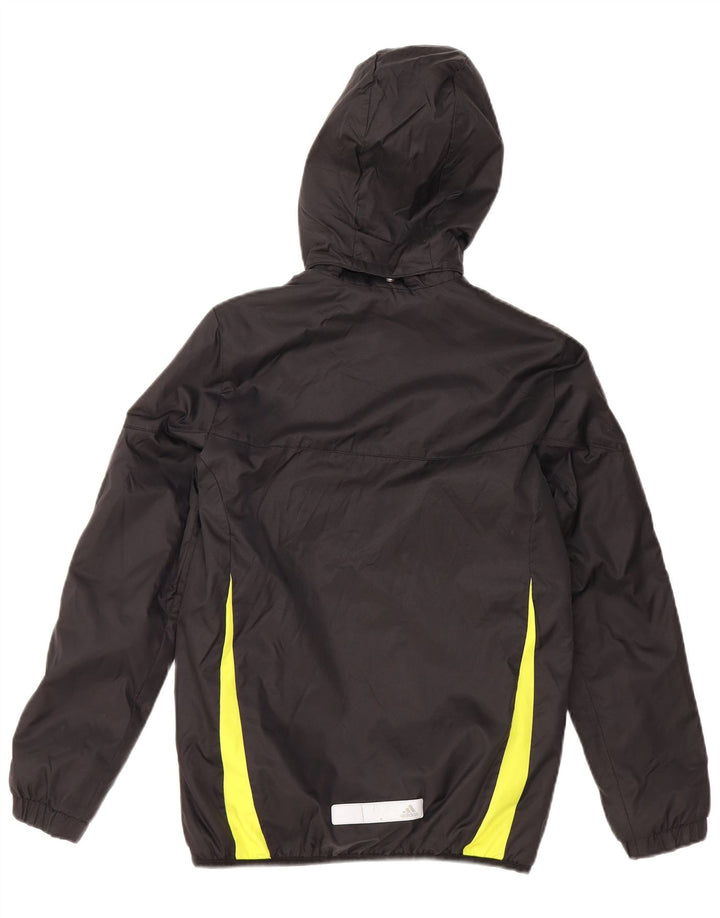 ADIDAS Windbreaker-jakke med hætte til drenge 11-12 år Sort Colourblock