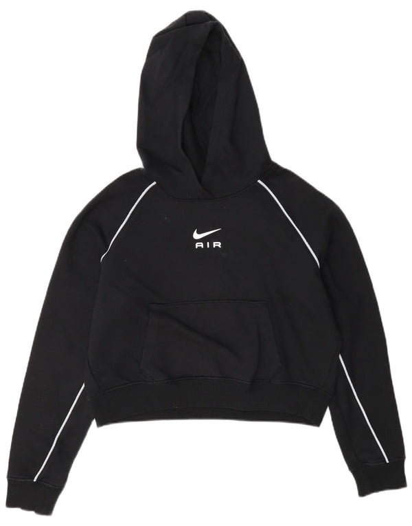 Nike Girls Crop Graphic Hoodie Jumper 12-13 år Stor sort bomuld