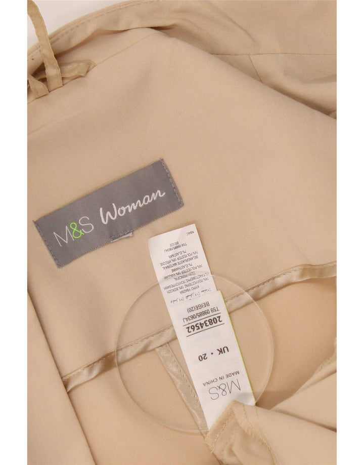 Marks & Spencer Dame Open Blazer Jacket UK 20 2XL Beige Polyester