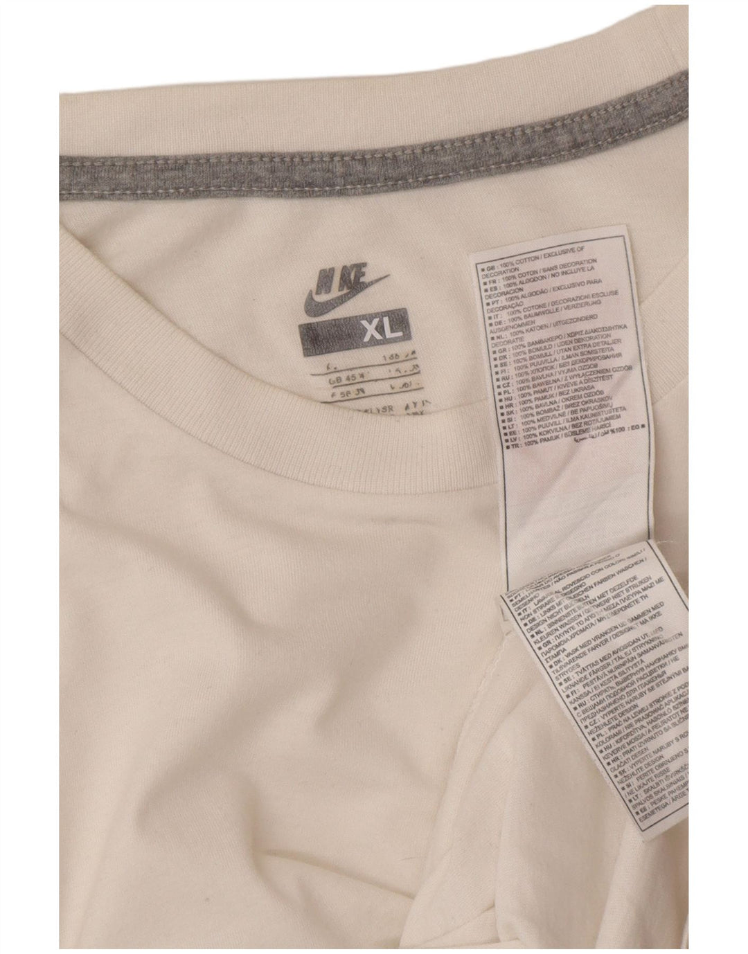 NIKE T-shirt top til mænd UK 45/47 XL hvid bomuld