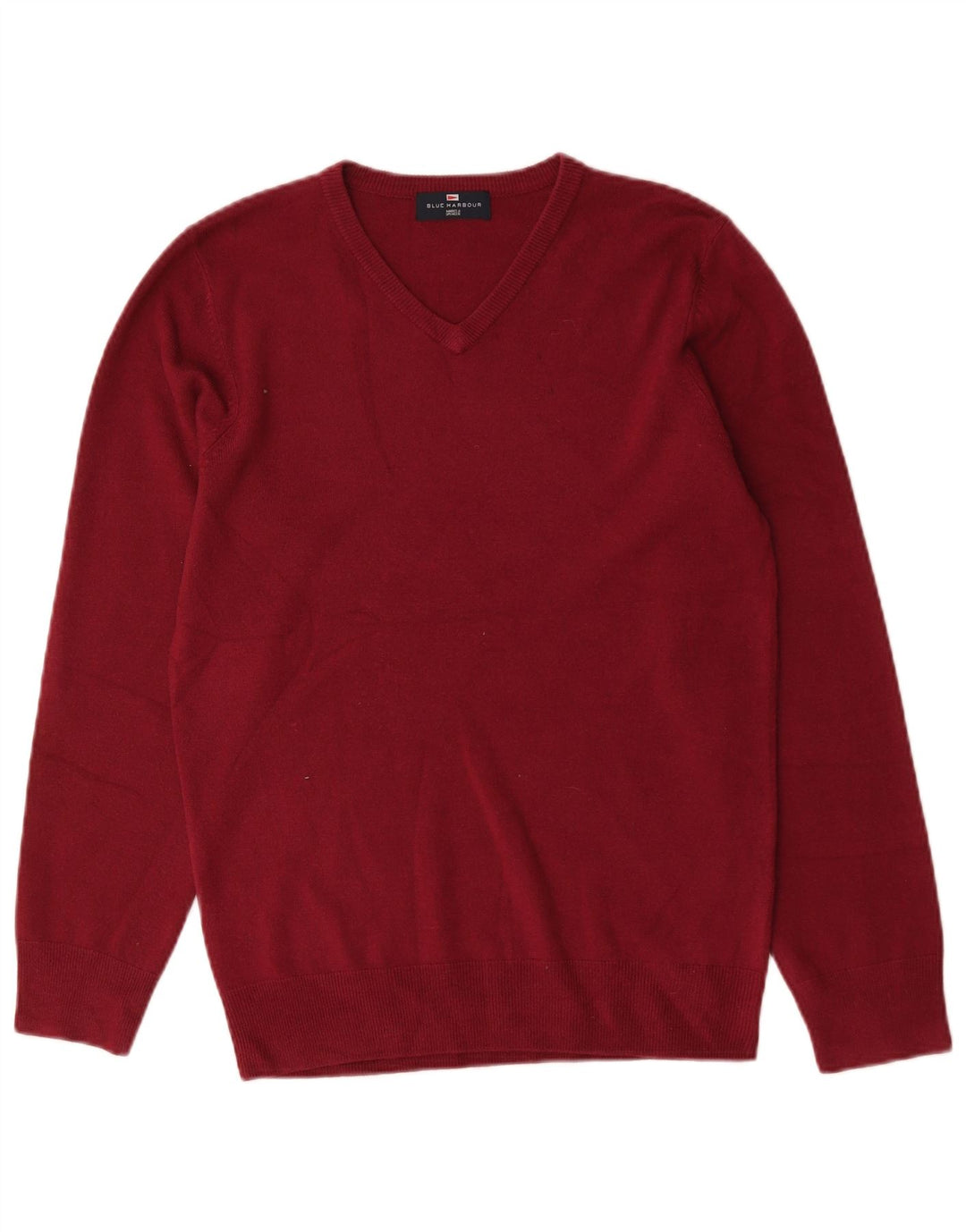 Marks & Spencer Herre Blue Harbor V-hals sweater lille rød akryl