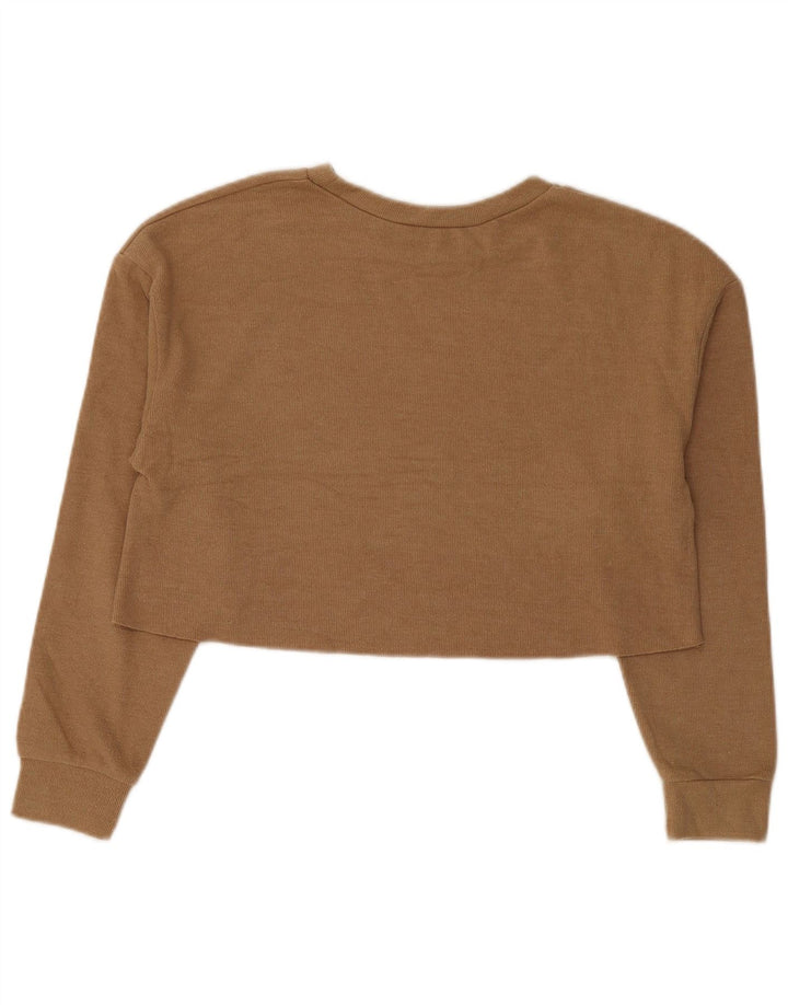 Zara Dame Trafaluc Oversized Crop Top Lille brun bomuld