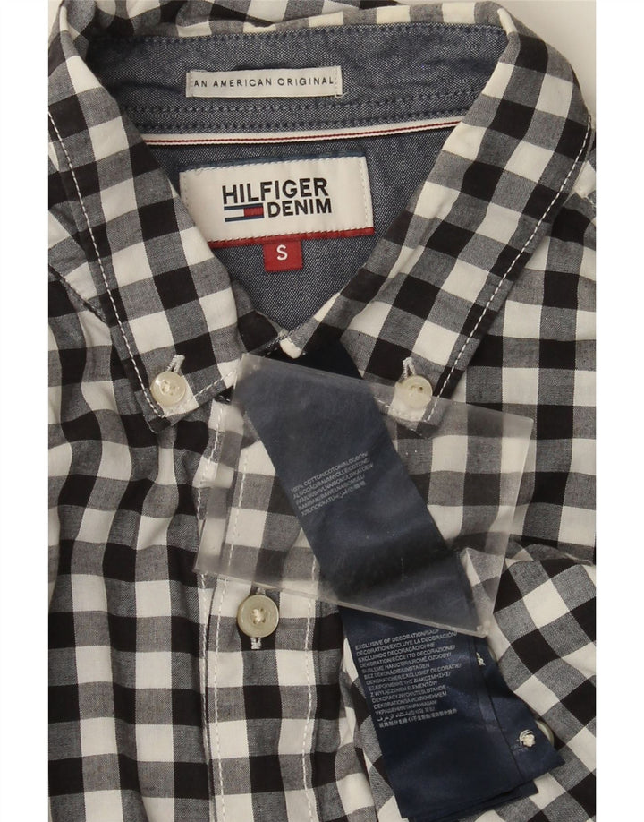TOMMY HILFIGER Herreskjorte Lille sort Gingham Bomuld