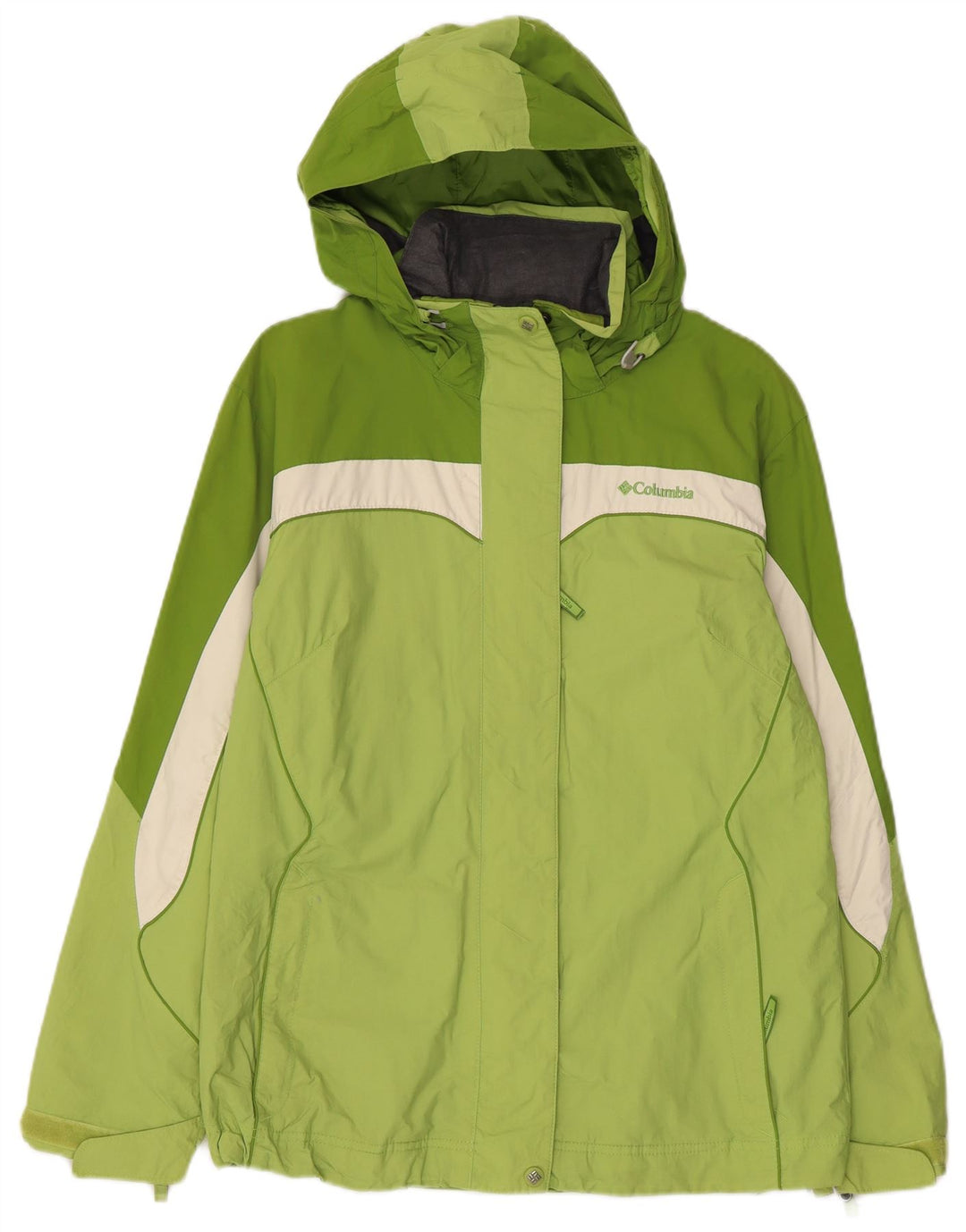 COLUMBIA Interchange regnjakke til kvinder UK 14 Medium Green Colourblock