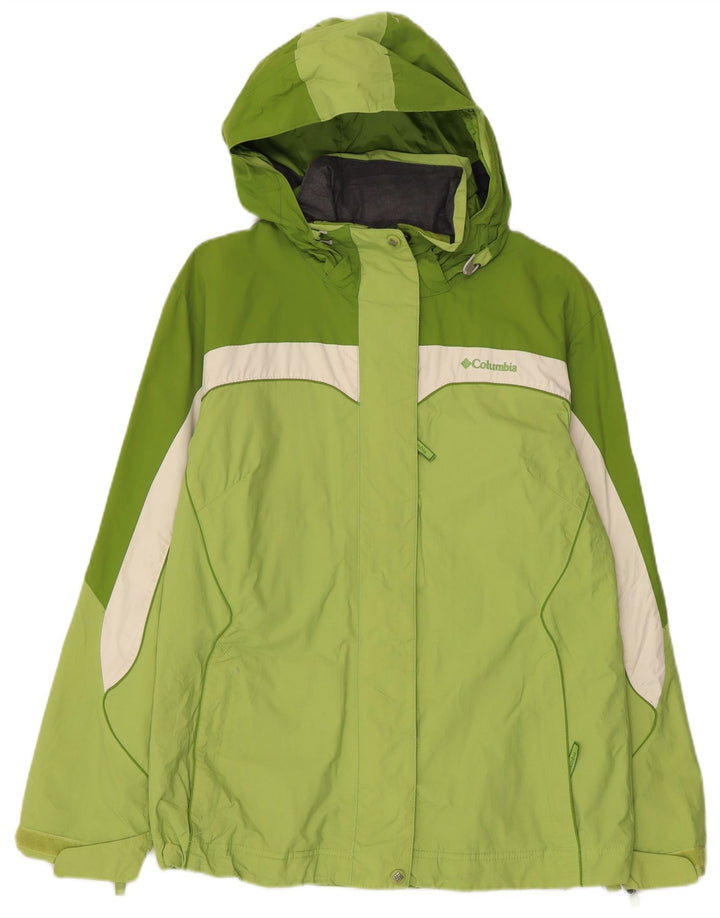 COLUMBIA Interchange regnjakke til kvinder UK 14 Medium Green Colourblock