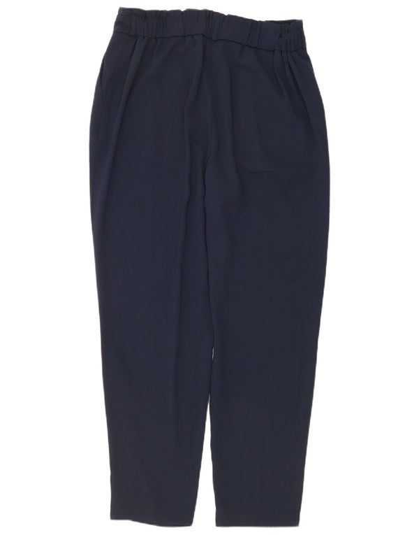 M&Co Dame tilspidsede Casual Bukser UK 14 Medium W28 L28 Navy Blue