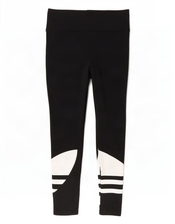 Adidas Dame Grafiske Leggings UK 8 Small Black Bomuld