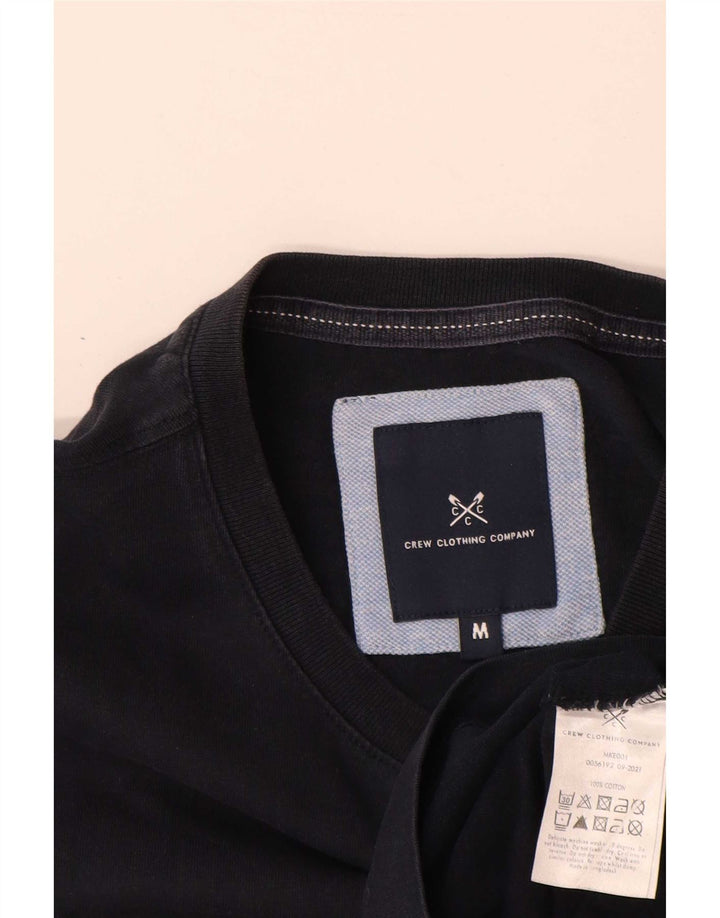 Crew Clothing Herre T-Shirt Top Medium Sort Bomuld Klassisk