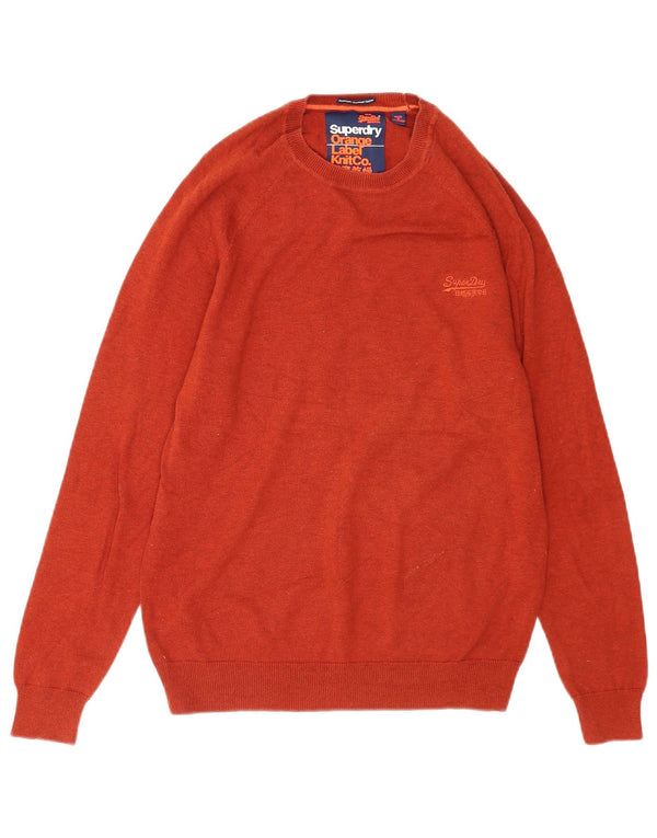 Superdry Sweater med rund hals til mænd Medium orange bomuld