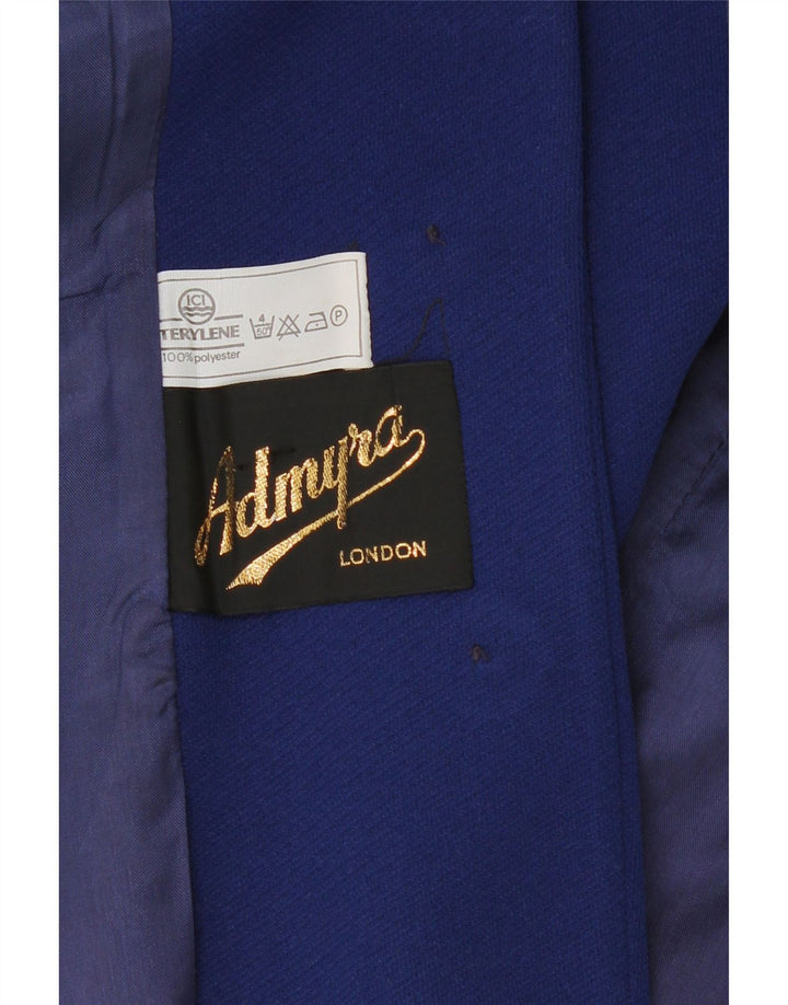 ADMYRA Womens 3 Button Blazer Jacket UK 12 Medium Navy Blue Polyester Vintage Admyra and Second-Hand Admyra from Messina Hembry 