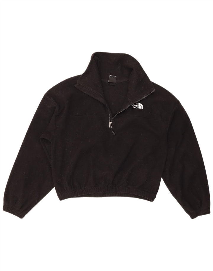 The North Face Womens Oversized Crop Fleece Jumper UK 12 Medium Black